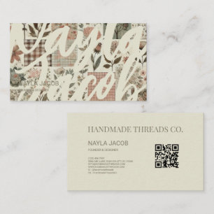 Green Pink Quilt and Patchwork Handmade Clothing  Business Card