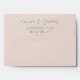 Green Pink Rose Retro Y2K 70s Flower Pattern Envelope