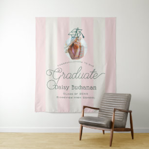 Green Pink Stripes Photo Graduation Backdrop Prop Tapestry