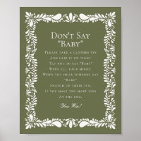 Green Pink Talavera Tile Dont Say Baby Shower Game
