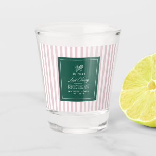 Green pink Tennis Bachelorette elegant modern Shot Glass