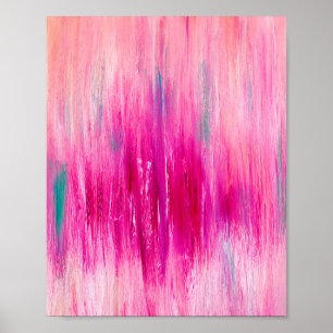 Green Pink Watercolor Art Modern Trendy Poster