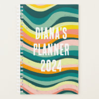 Green Pink Waves Stripes Colourful Bold CUSTOM