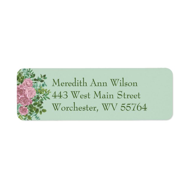 Green & Pink Wedding Pastel Floral (Front)