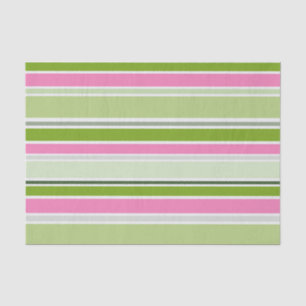 GREEN PINK WHITE STRIPES TISSUE PAPER