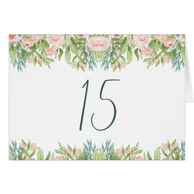 Green pink white wedding Tabletop signs (Front Horizontal)
