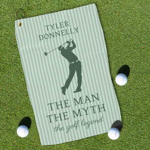 Green Pinstripe Funny Man Myth Golf Legend Towel