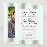 Green Pinstripe Rustic Groom's Parents Remarried