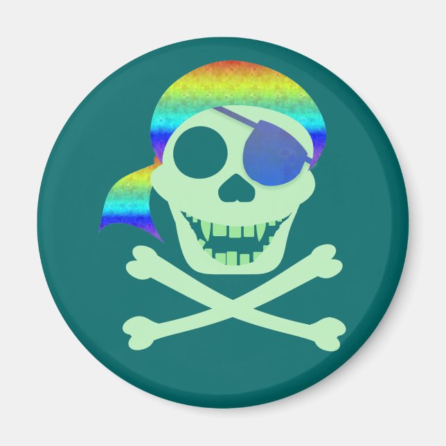 Green Pirate Skull Magnets (Front)