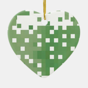 Green Pixel Pattern Ceramic Tree Decoration