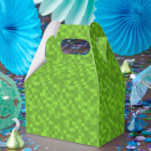 Green Pixel Pattern Retro 8-Bit Gaming Favour Box