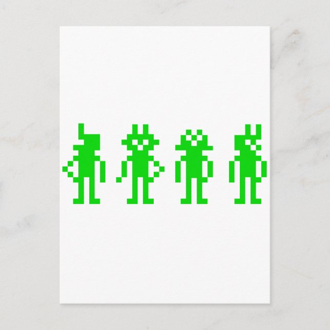 green pixel robots postcard (Front)