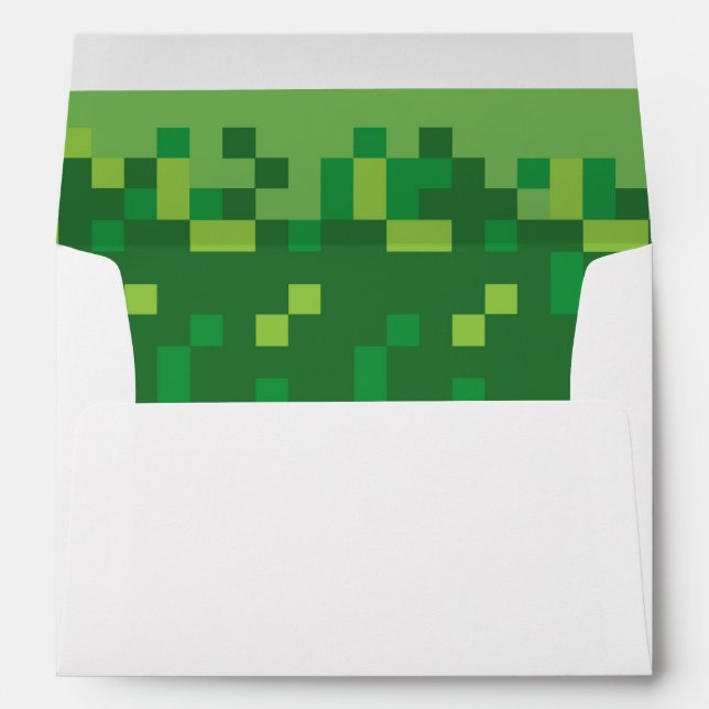 Green Pixelated Gamer Matching Envelope (Back (Bottom))