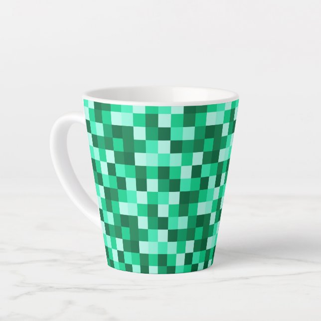 Green Pixels Micraft Inspired Mug Cup (Left Angle)