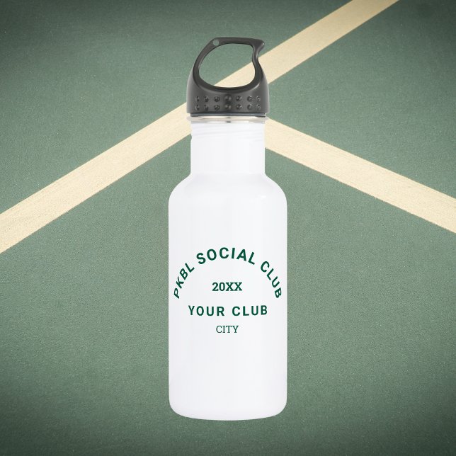 Green PKBL Social Club Crest Pickleball 532 Ml Water Bottle (Creator Uploaded)