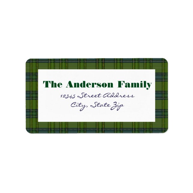 Green Plaid - Address Label (Front)