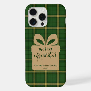 Green Plaid Christmas Festive Pattern -  iPhone 15 Pro Max Case