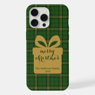 Green Plaid Christmas Festive Pattern - iPhone 15 Pro Max Case