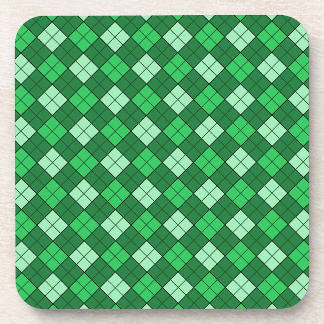Green Plaid Coaster (Front)