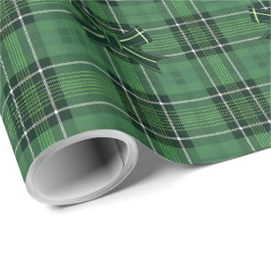 Green Plaid Coquette Bow Christmas Birthday Wrapping Paper