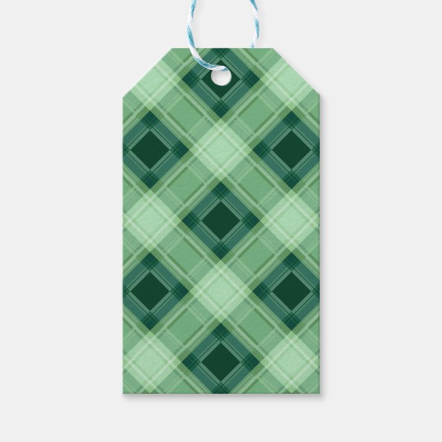 Green plaid gift tags (Front)