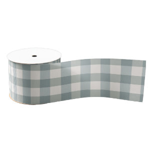 Green Plaid Gingham Country Farmhouse Simple Grosgrain Ribbon
