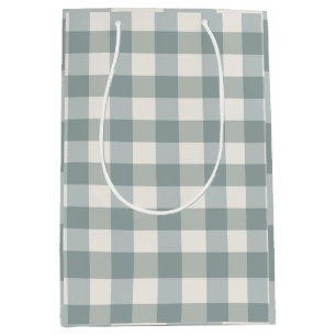 Green Plaid Gingham Country Farmhouse Simple Medium Gift Bag