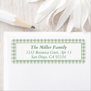Green Plaid Gingham Preppy Classic Return Address