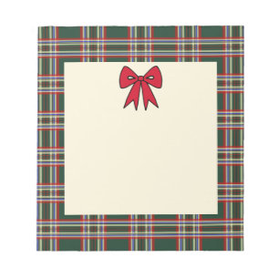 Green Plaid Holiday Christmas Notepad 