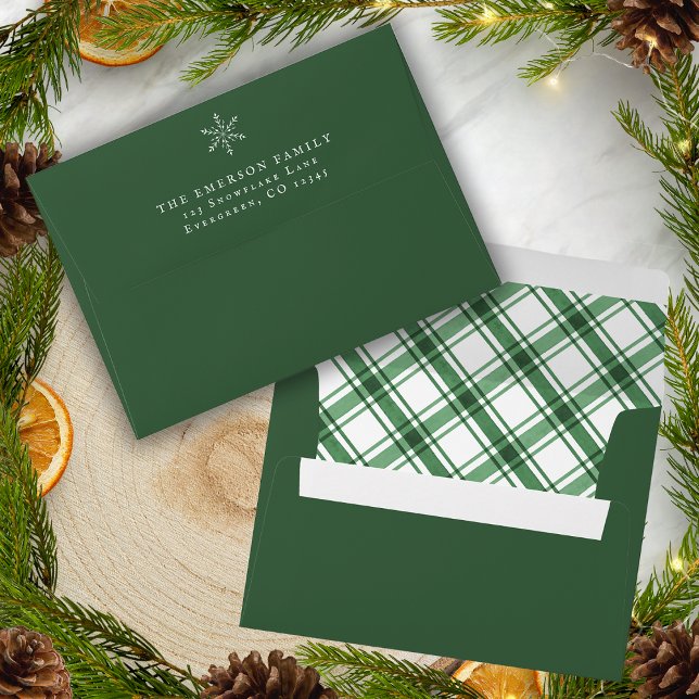 Green Plaid Holiday Envelope (Green Plaid Holiday Envelope
)