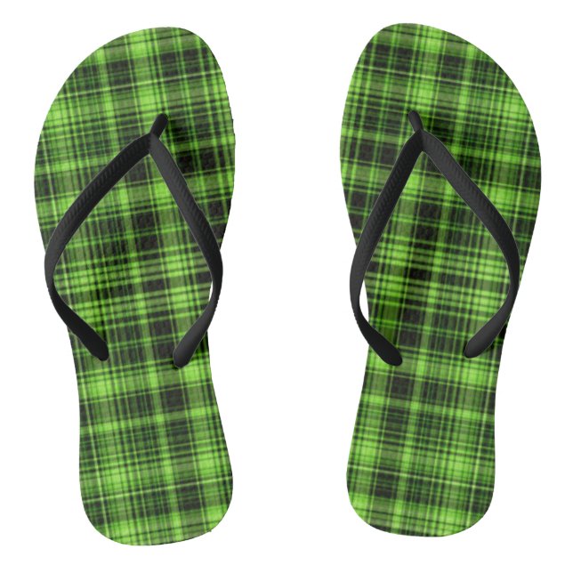 Green Plaid Jandals (Footbed)