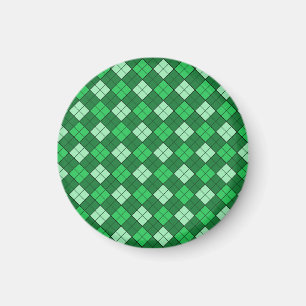 Green Plaid Magnet (round)