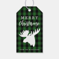 Green Plaid Merry Christmoose