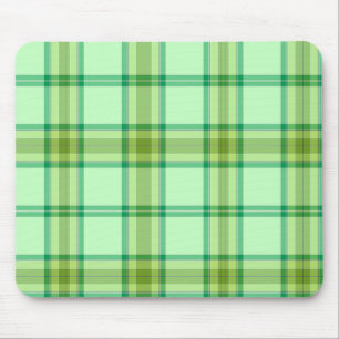 Green Plaid Mouse Pad