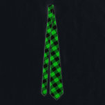 Green Plaid Neck Tie<br><div class="desc">Black and Green Plaid Ties - MIGNED Design</div>