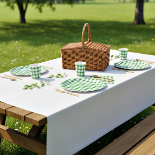 Green plaid  paper plate