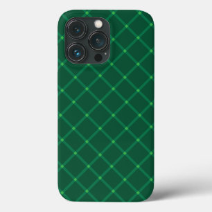 Green plaid pattern iPhone 13 pro case