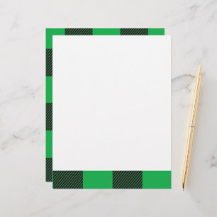 Green plaid pattern custom letterhead