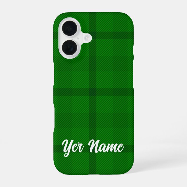 Green Plaid pattern -  iPhone 16 Case (Back)