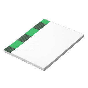 Green plaid pattern notepad