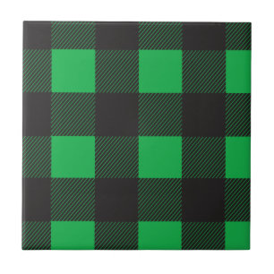 Green plaid pattern tile
