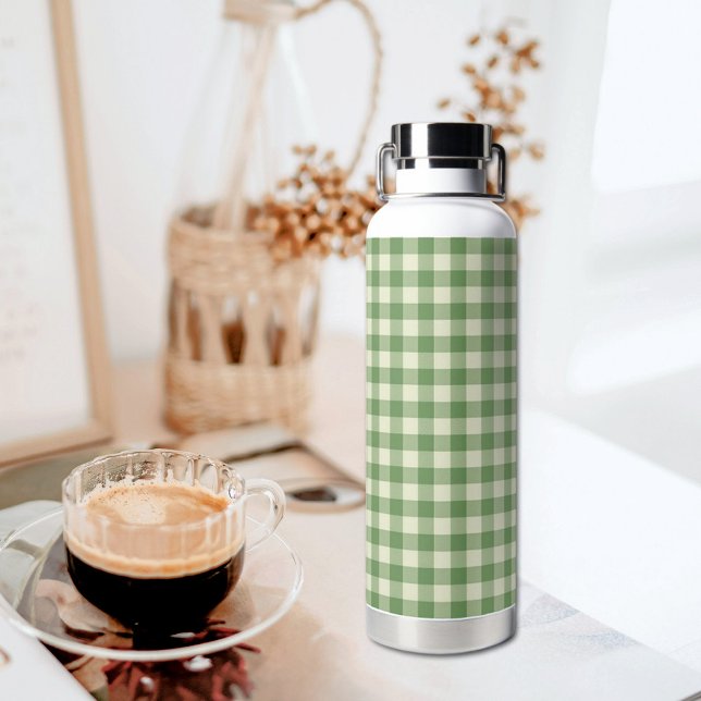  Green Plaid Pattern Water Bottle (Creator Uploaded)