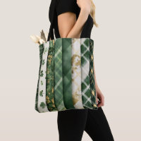 GREEN PLAID PATTERN WITH GREEN & WHITE SHAMROCKS