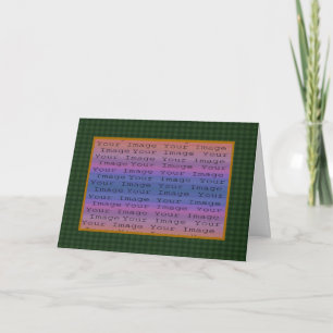 Green Plaid Photo Greeting Card