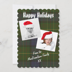 Green plaid photo template Christmas holiday