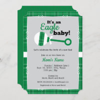 Green Plaid Rattle Eagle Baby Shower