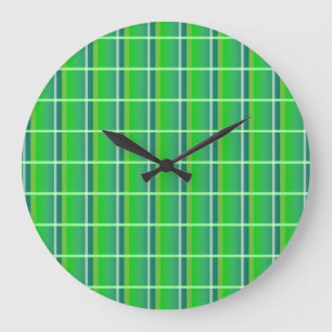 Green Plaid Retro Wall Clock
