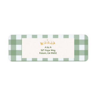 Green Plaid Return Address Label
