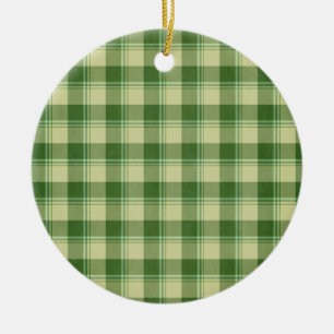 Green Plaid Saint Patrick's day Ceramic Tree Decoration