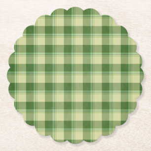 Green Plaid Saint Patrick's day Paper Coaster